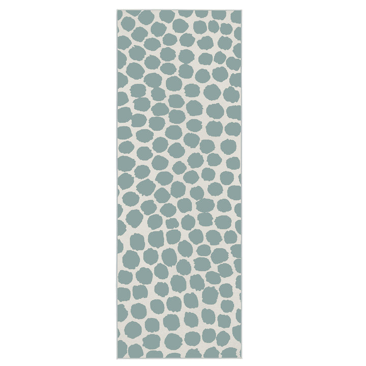 Puff Dotty Lake  Blue Machine Washable Rug