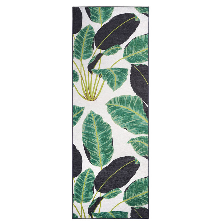 Hojas Rainforest Emerald Machine Washable Rug